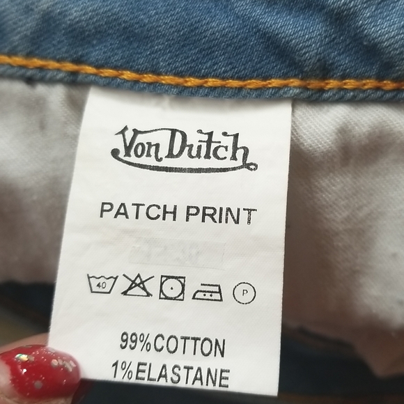 VON DUTCH Rare Ltd Ed 224/300 MOTO Collect Button Low Rise Luxury FLARE Jeans 28 - Picture 15 of 16